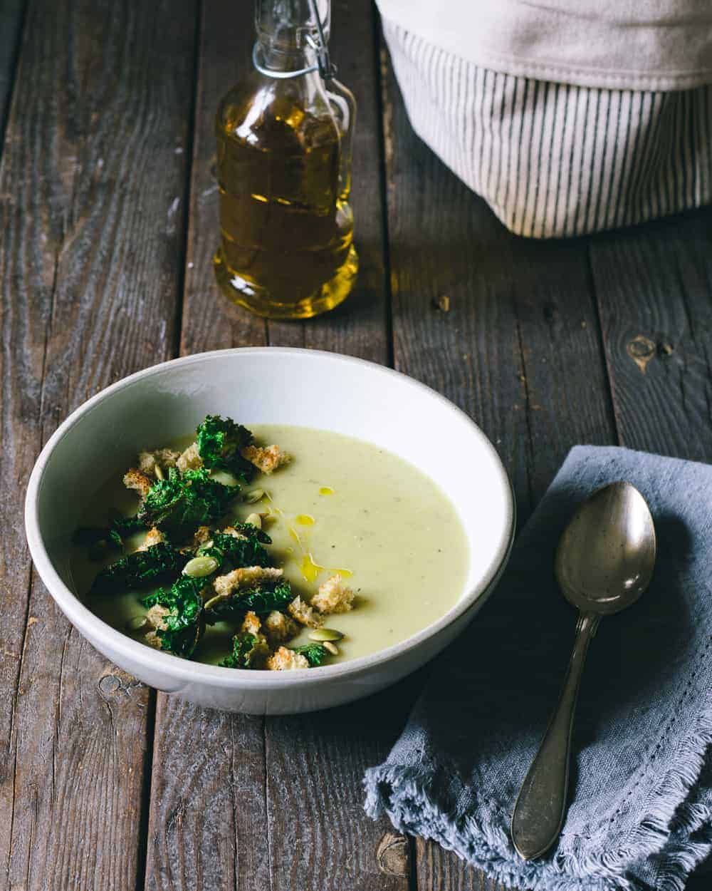 Creamy Vegan Potato Leek Soup - Live Slow Run Far